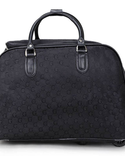Holdall-500-G-2-Wheeled Big Luggage with Pattern of Letter G Black