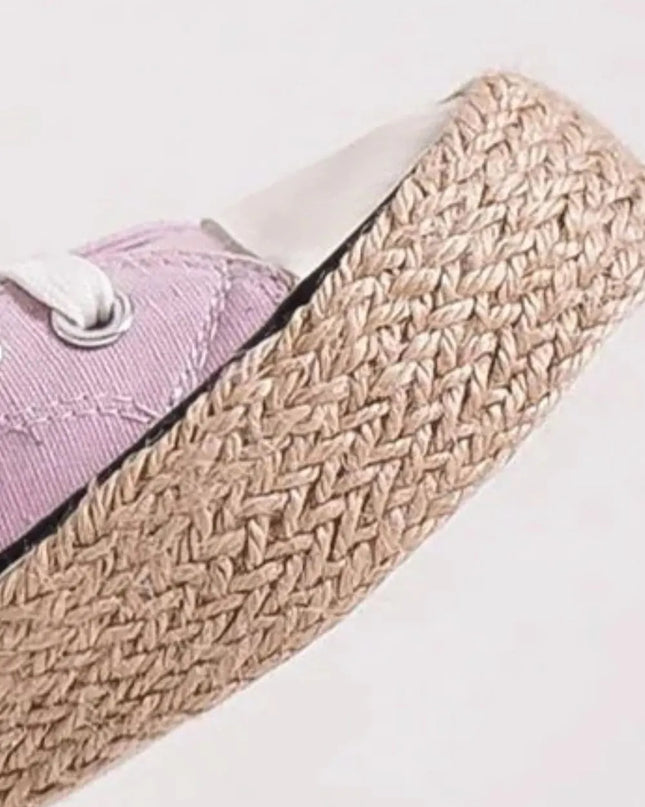 Beast Fashion Lace Up Woven Espadrille Sole Sneakers