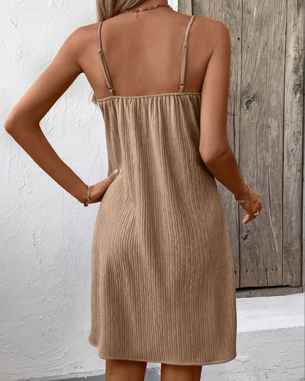 Ivy Lane Textured V-Neck Sleeveless Mini Cami Dress