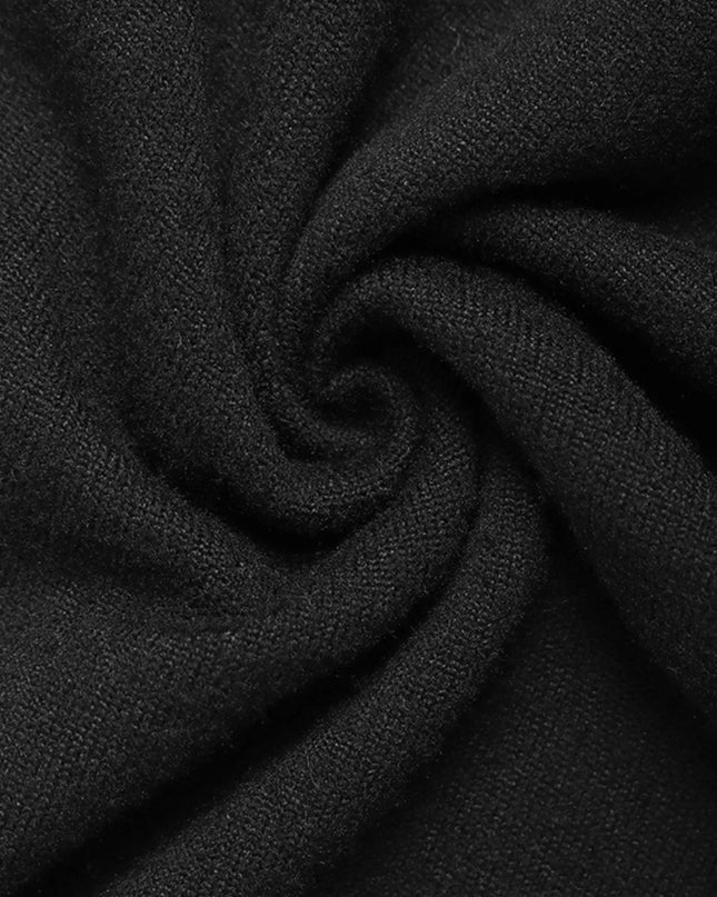 Asymmetrical Contrast Long Sleeve Dress