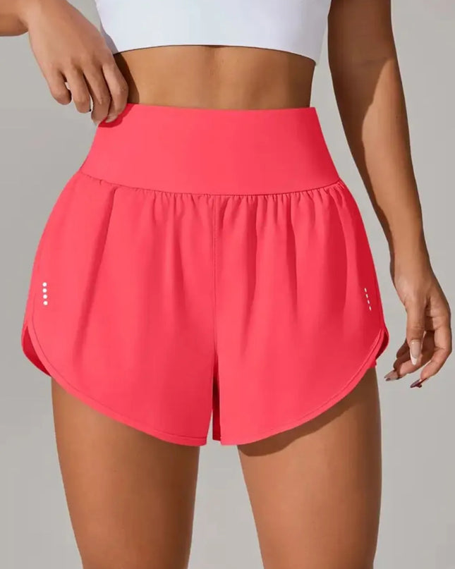 Pocketed High Waist Active Shorts 