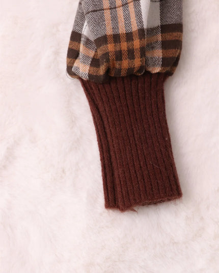 Plaid Long Sleeve Sweater Dress