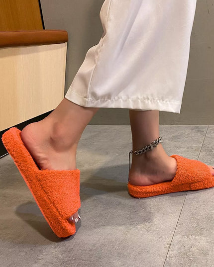 Open Toe Platform Slippers