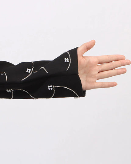 Pearl Detail Long Sleeve Blazer