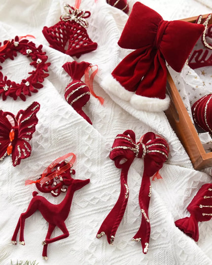 Christmas Velvet Hanging Ornament Style A One Size