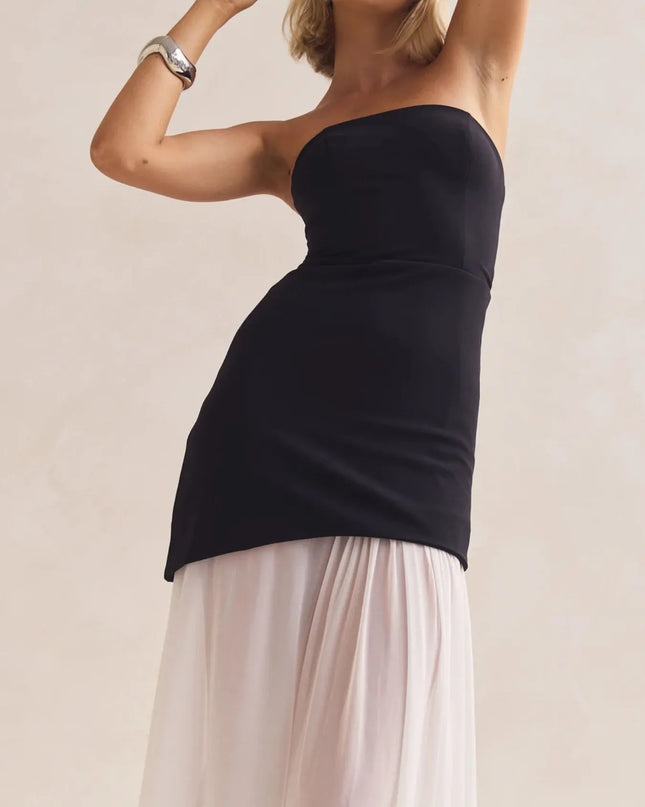 Layered Slit Tube Maxi Dress