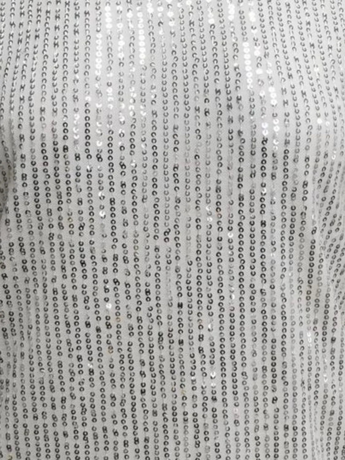 V-Neck Sequin Cap Sleeve Top