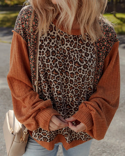 Leopard Print Long Sleeve Sweatshirt