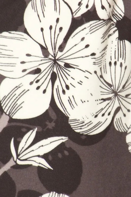 Leggings Depot Full Size Buttery Soft Floral Joggers with Drawstring Plus Size