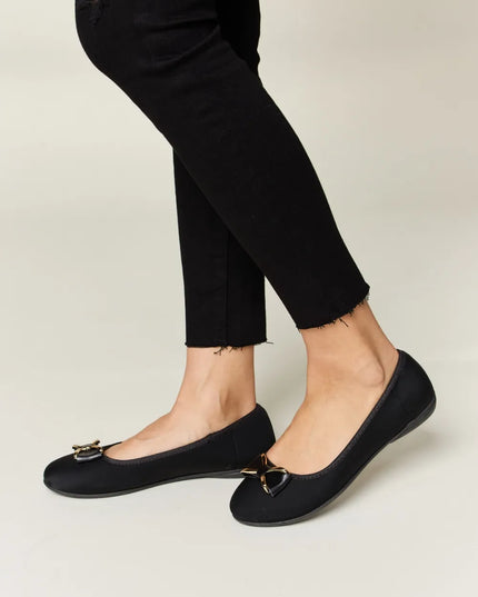 Forever Link Metal Buckle Flat Loafers