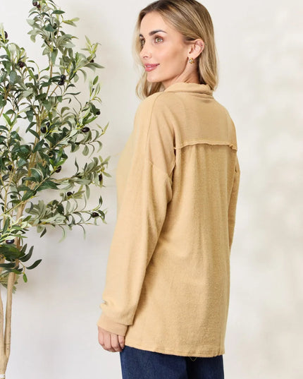 Heimish Full Size Button Up Long Sleeve Cardigan