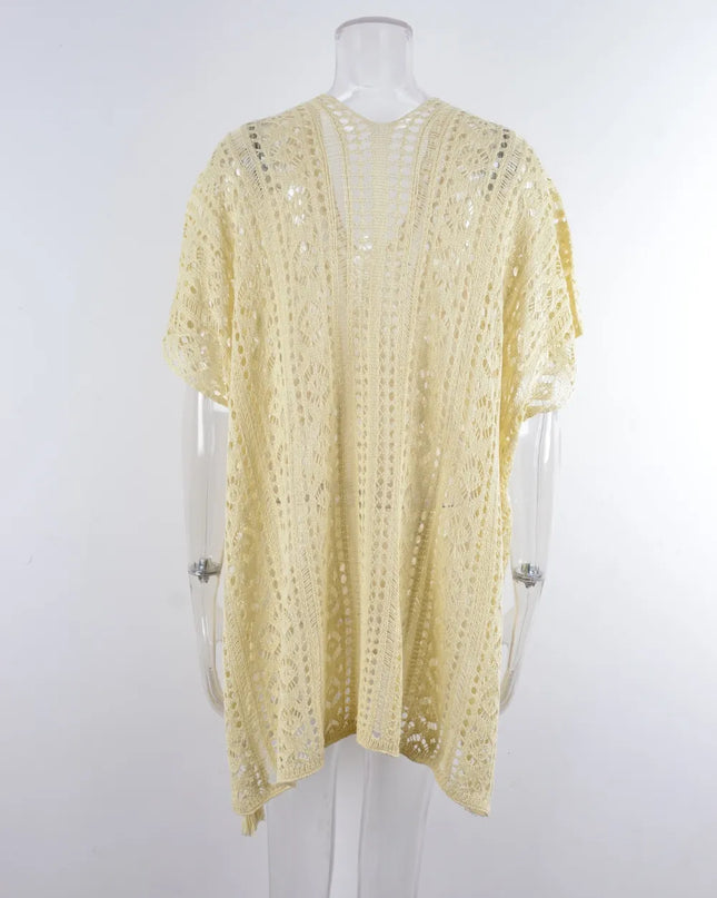 Angel Wings Cutout V-Neck Cover-Up with Tassel 