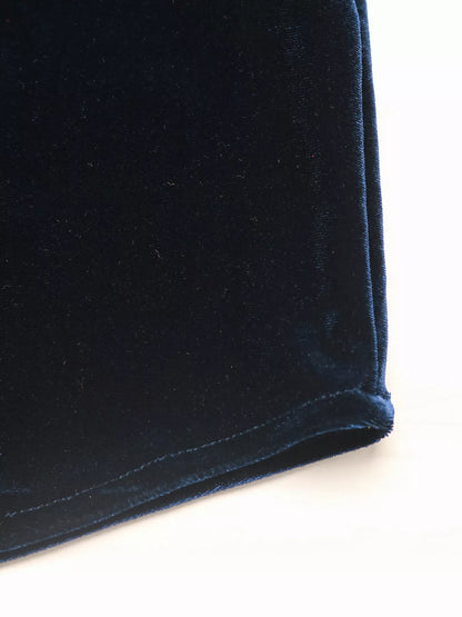 Velvet Button Front Long Sleeve Blouse