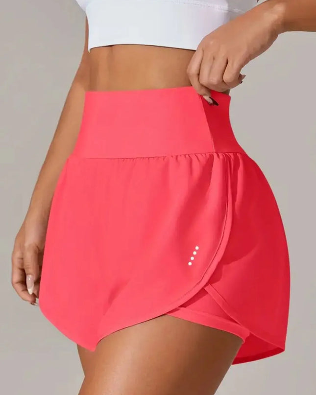 Pocketed High Waist Active Shorts 