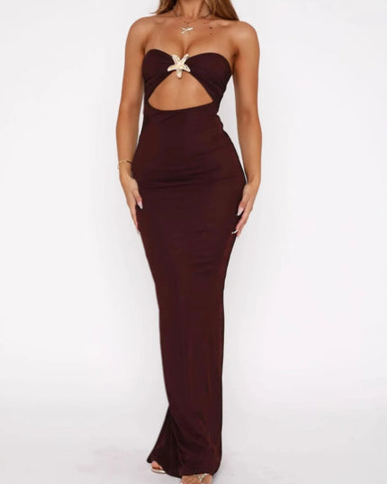 Cutout Sweetheart Neck Tube Maxi Dress