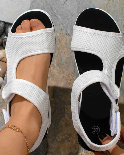 Mesh Platform Cutout Sandals