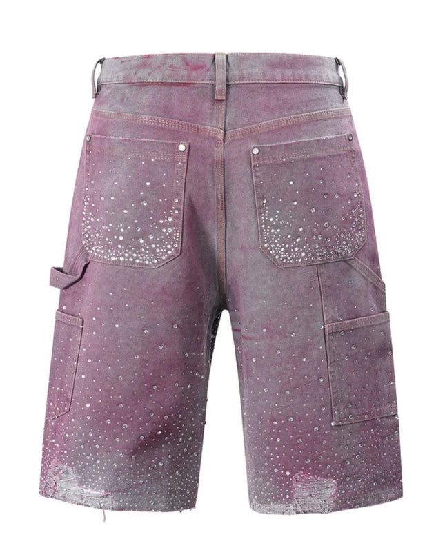 Men's Rhinestone Shorts with Pockets