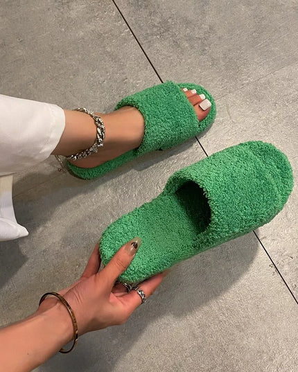 Open Toe Platform Slippers