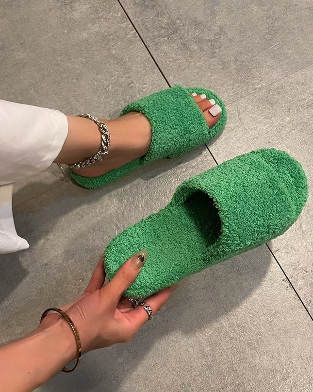 Open Toe Platform Slippers