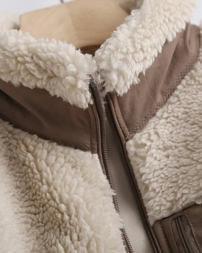 Zip Up Long Sleeve Plush Jacket