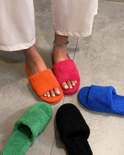 Open Toe Platform Slippers