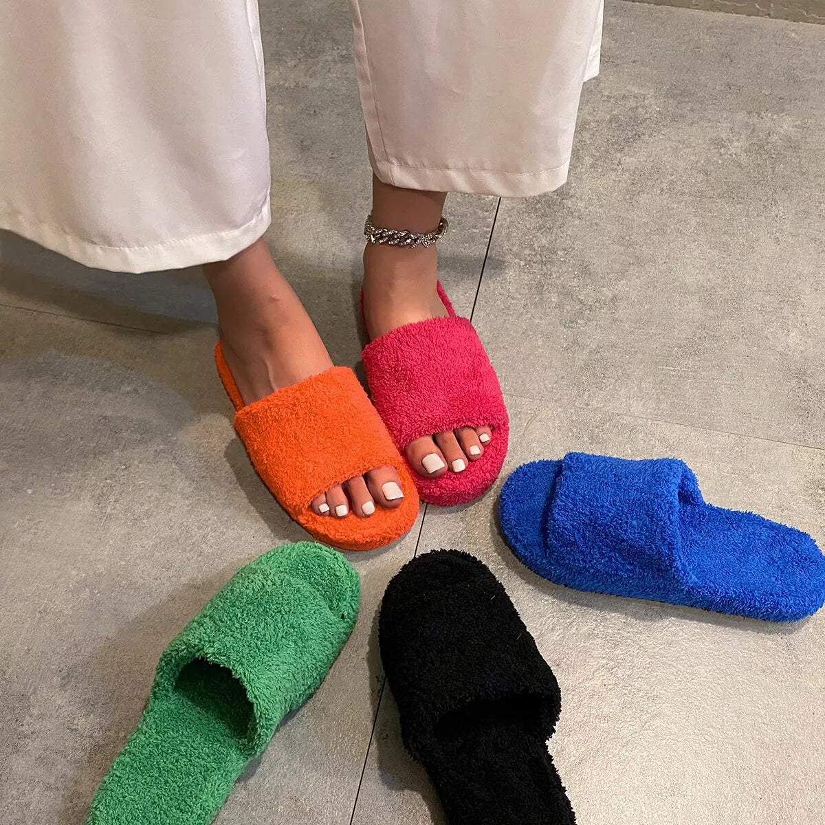 Open Toe Platform Slippers