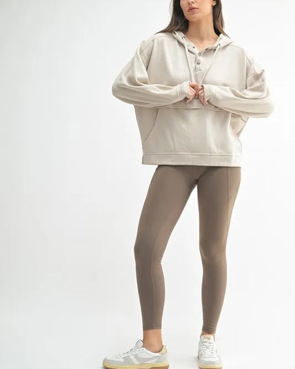 MONO B Drift Burnout Fleece Snap Hoodie