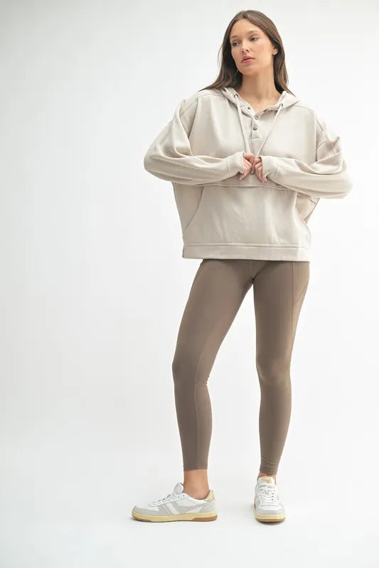 MONO B Drift Burnout Fleece Snap Hoodie