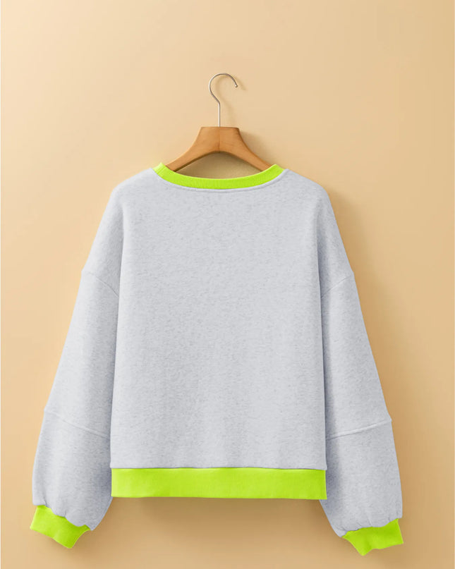 Contrast Trim Oversized Sweatshirt