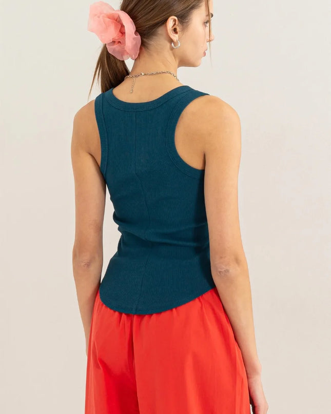 HYFVE Ribbed Scoop Neck Racerback Tank