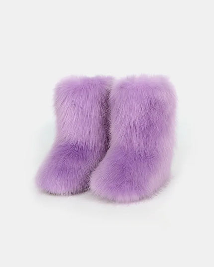 Thermal Fuzzy Platform Boots Lavender
