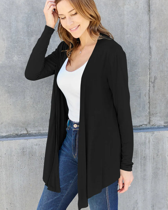 Basic Bae Full Size Open Front Long Sleeve Cardigan