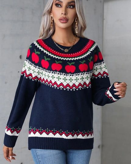 Angel Wings Graphic Round Neck Long Sleeve Sweater