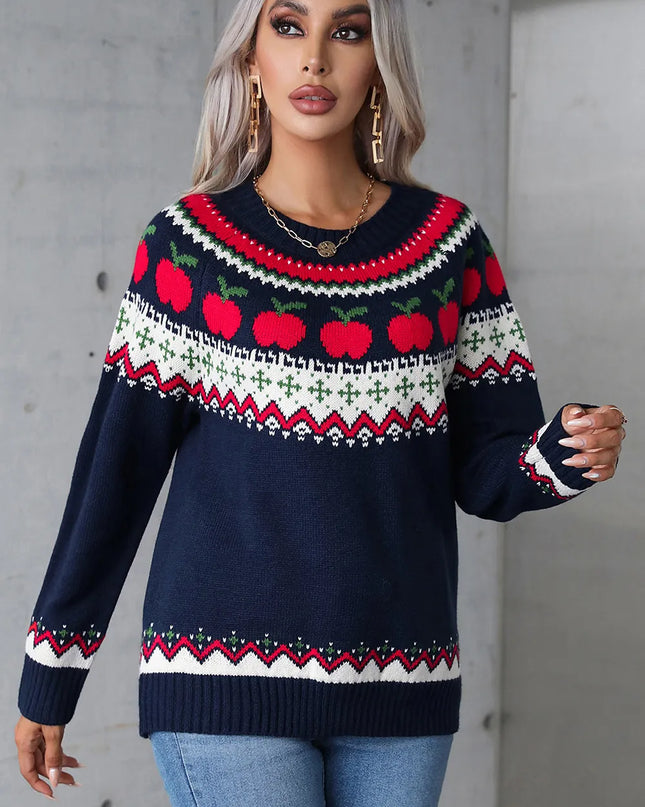 Angel Wings Graphic Round Neck Long Sleeve Sweater