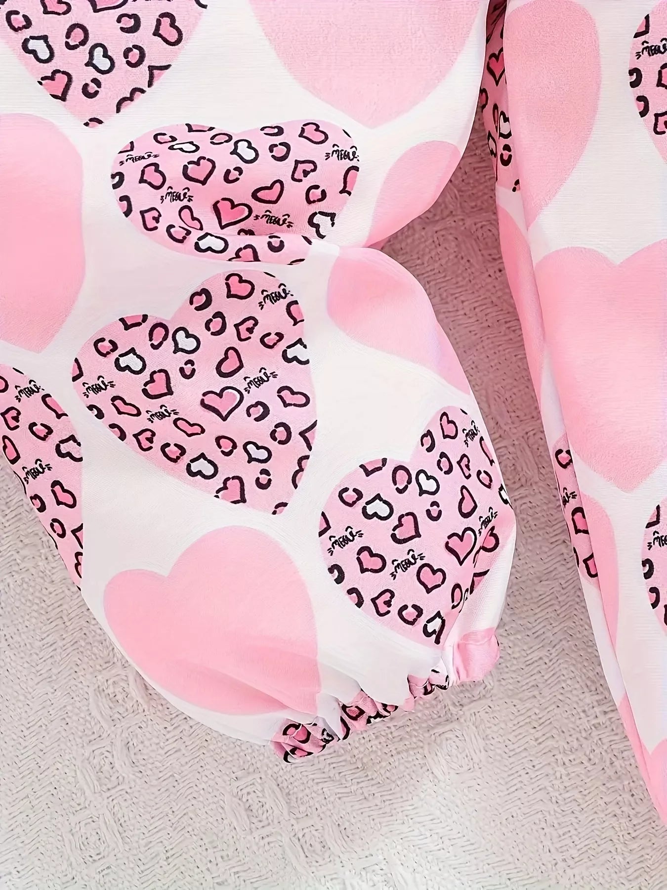 Children's Graphic Ruffled Top and Pants Set with Headband