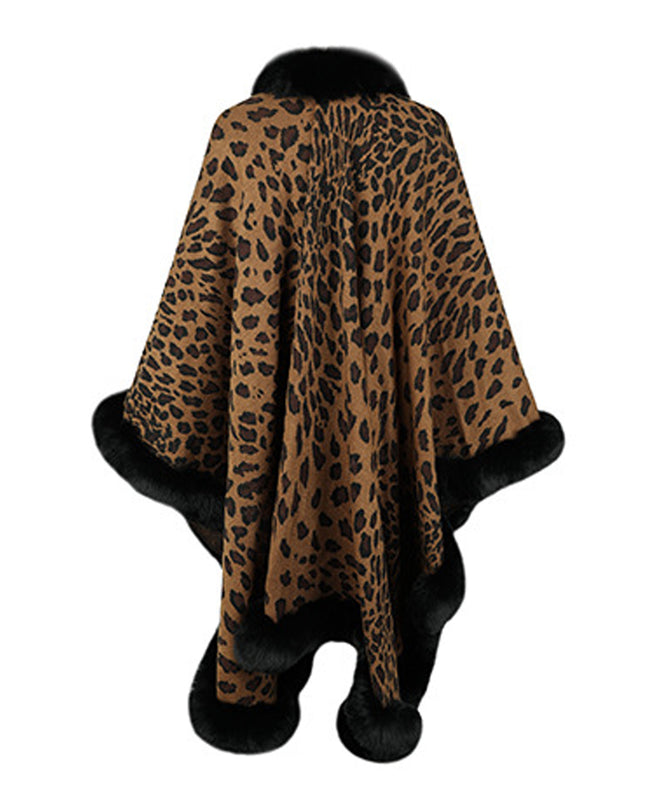 Leopard Open Front Poncho