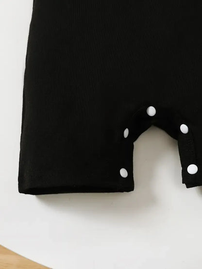 Children's Hat and Plaid Short Sleeve One-Piece Romper