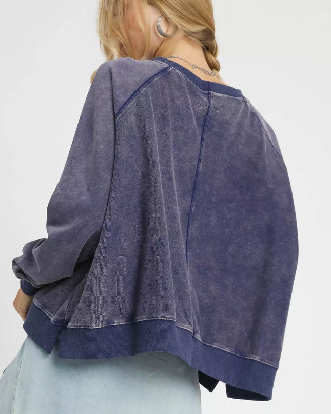 Umgee Mineral Wash French Terry Sweatshirt