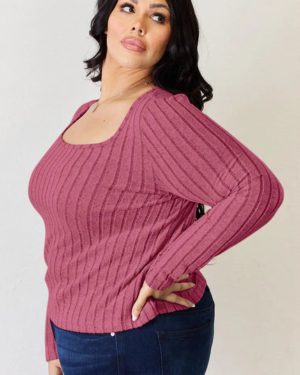 Basic Bae Full Size Ribbed Long Sleeve T-Shirt