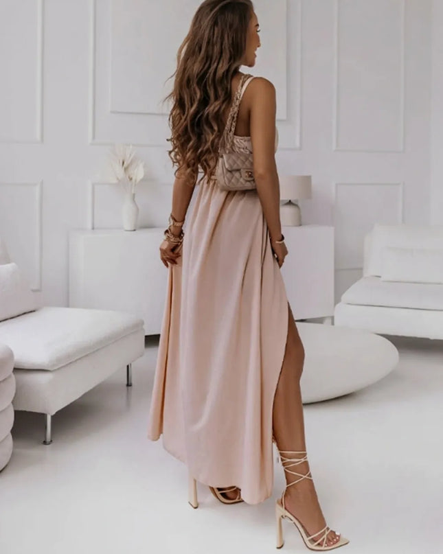 Honey Tied Surplice Sleeveless Midi Cami Dress