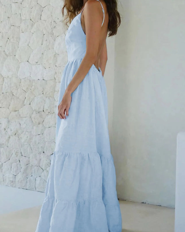 Tiered Maxi Cami Dress with Ruffled Hem
