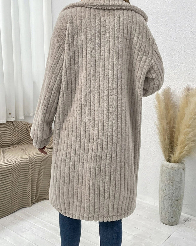 Collared Neck Drop Shoulder Coat