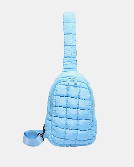Quilted Nylon Crossbody Bag Pastel Blue One Size