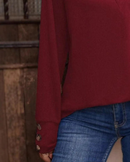 V-Neck Long Sleeve T-Shirt 