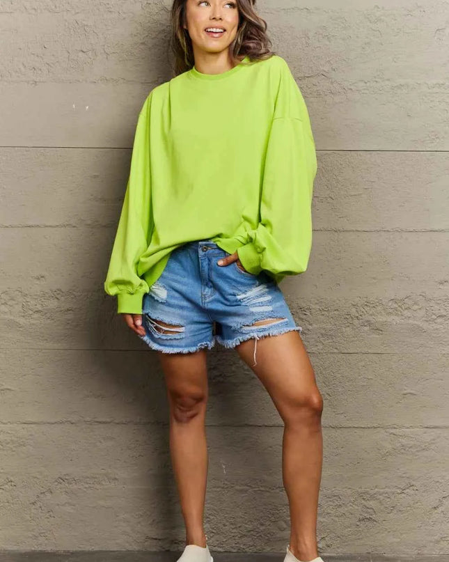 Full Size Round Neck Long Sleeve Sweatshirt