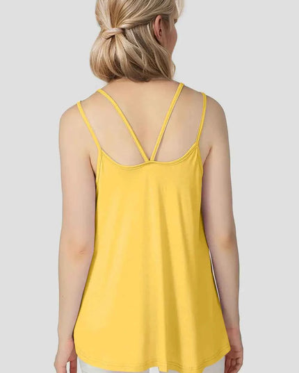 Basic Bae Bamboo Scoop Neck Double Spaghetti Straps Cami