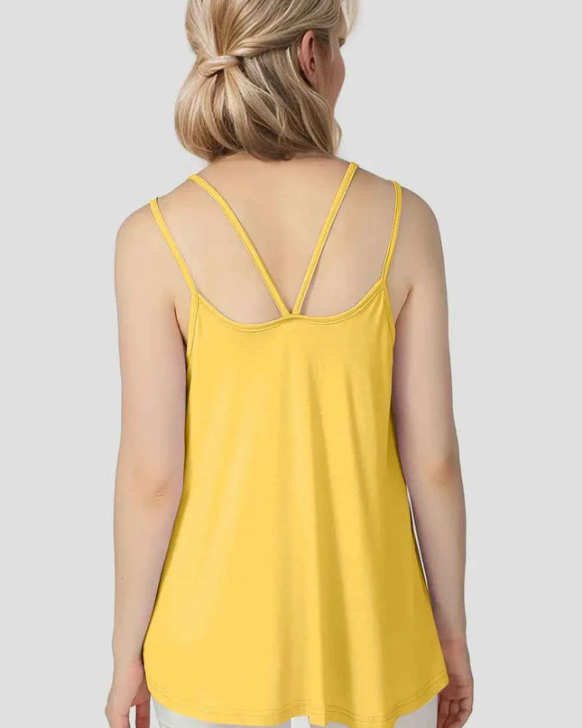 Basic Bae Bamboo Scoop Neck Double Spaghetti Straps Cami