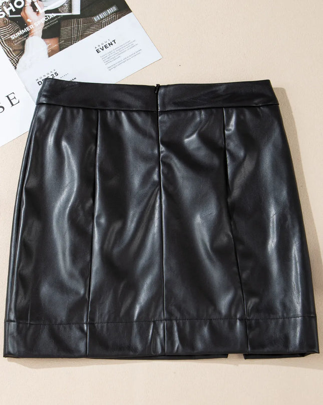 PU Leather Mini Skirt