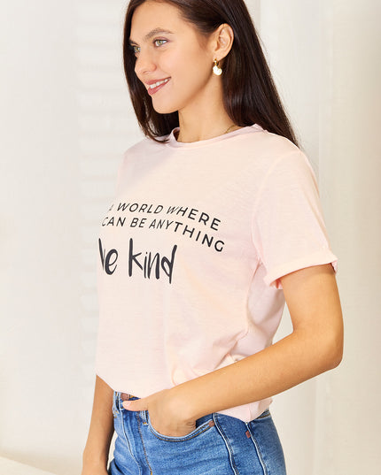 Simply Love Slogan Graphic Cuffed T-Shirt