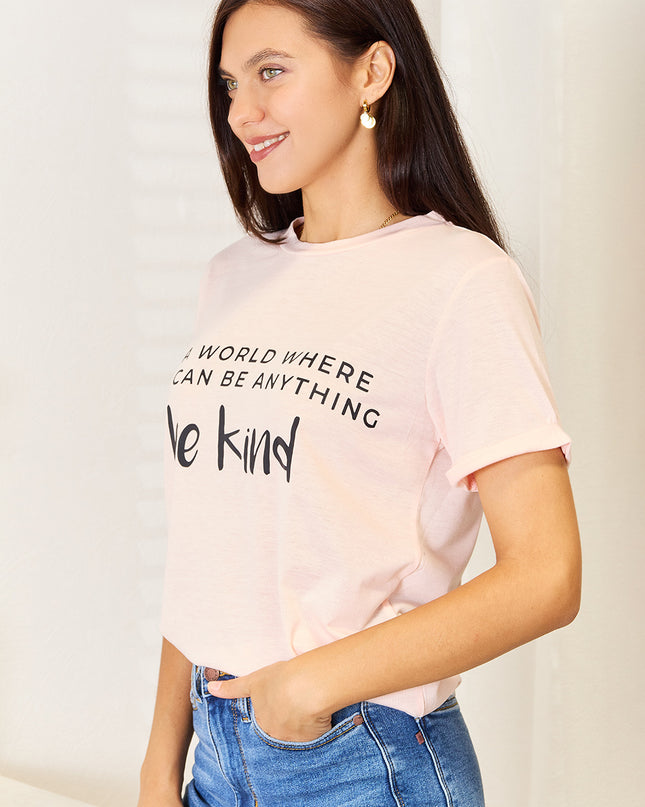 Simply Love Slogan Graphic Cuffed T-Shirt